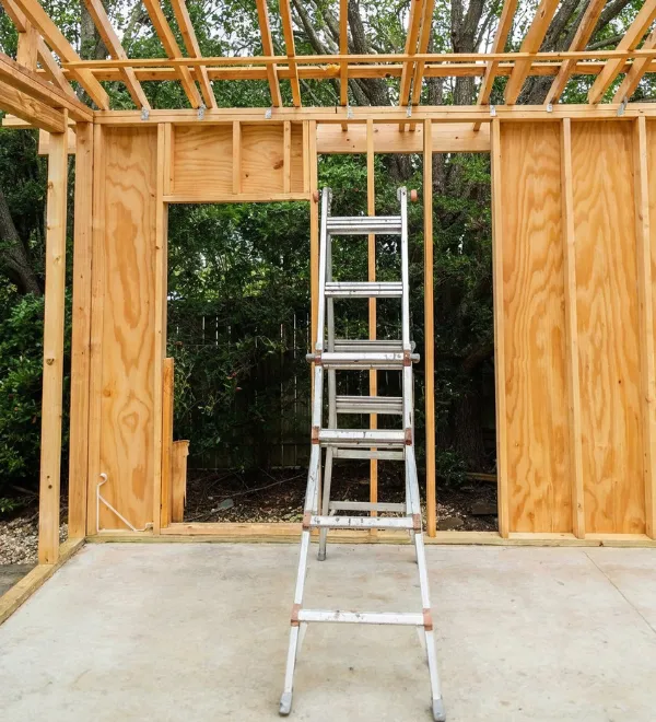 Dallas ADU builders completing interior wall framing for a new accessory dwelling unit construction project in Dallas TX