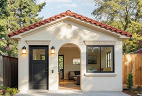 small Spanish style backyard ADU home exterior built by America ADU