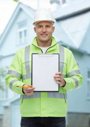 construction professional reviewing ADU permits and project plans for America ADU