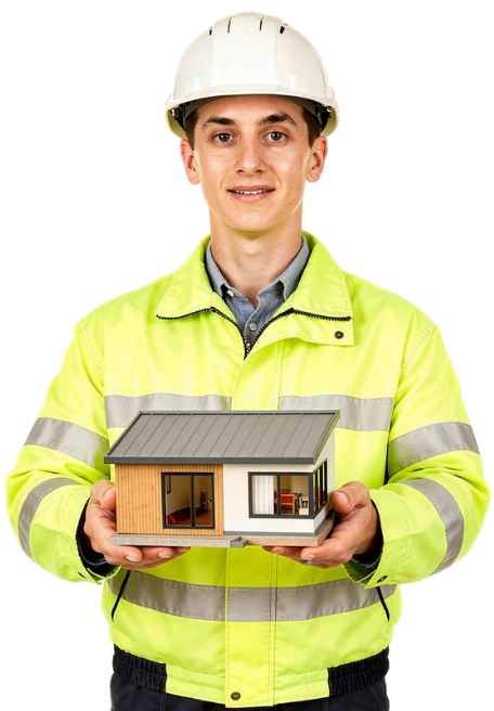 Professional contractor holding ADU model representing expert builders at America ADU