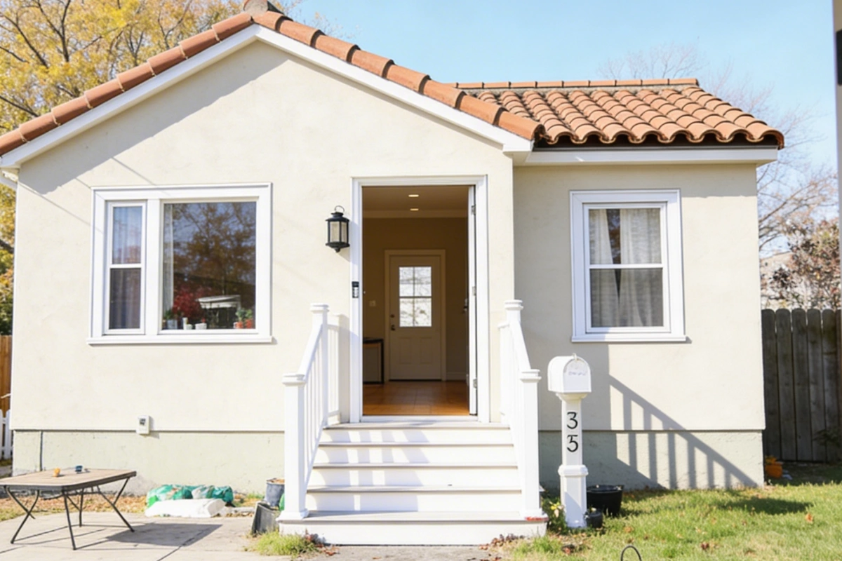 small detached backyard ADU house with landscaped yard built by America ADU