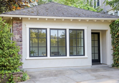 modern garage conversion accessory dwelling unit with garden landscaping built by America ADU