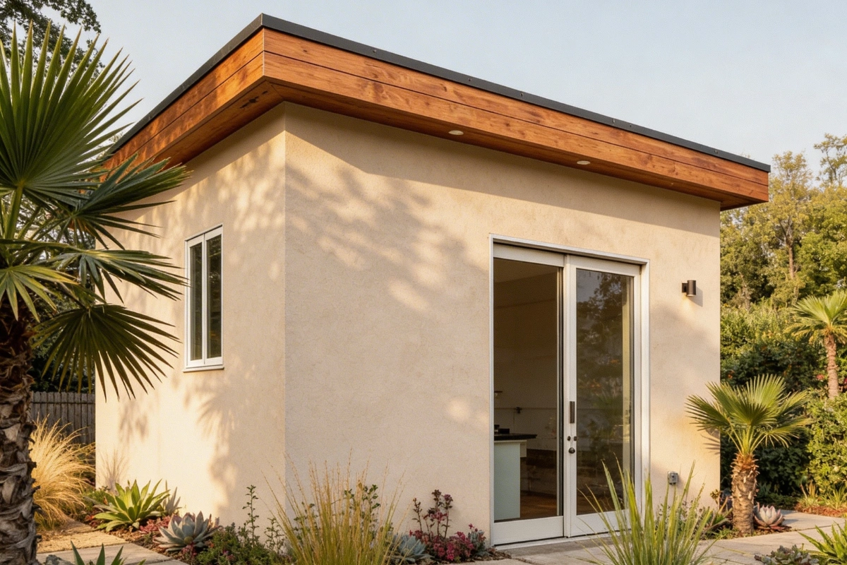 compact junior accessory dwelling unit with sliding glass doors by America ADU