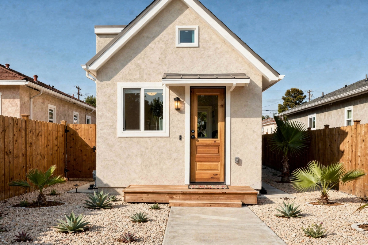 junior accessory dwelling unit exterior design with private entrance built by America ADU