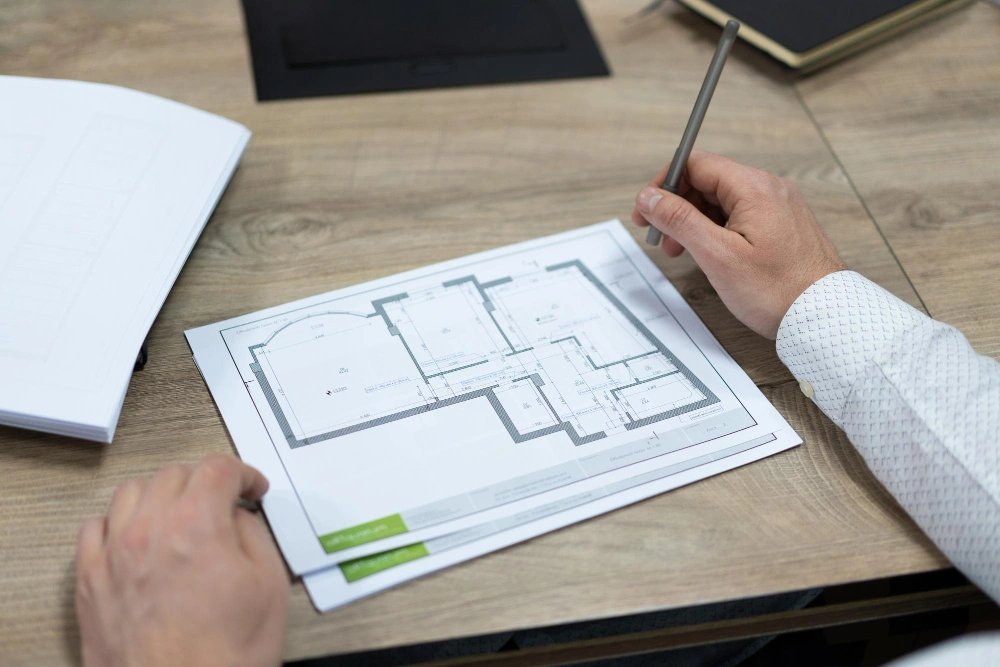 planning and reviewing ADU architectural blueprint for accessory dwelling unit project by America ADU